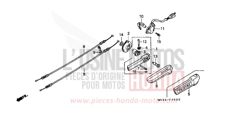REVERSE BAR/REVERSE CABLE for Gold Wing CANDY WINE BERRY RED-U (R114D) from 1989